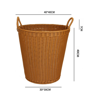 سلة تخزين منسوجة يدويًا من الخيزران من MIXWARES لتخزين الملابس المتسخة والألعاب والأغراض المتنوعة - Product Image 5