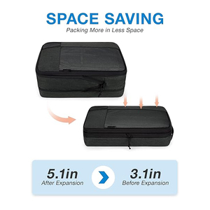 Lot de cubes de compression étanches en <span class=keywords><strong>gros</strong></span>, légers, avec logo personnalisé, sacs de rangement de voyage fonctionnels <span class=keywords><strong>pour</strong></span> vêtements - Product Image 3
