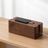 Boîte de gestion de câbles en bois massif, organisateur de cordons pour bureau, téléviseur, ordinateur, système de concentrateur USB pour dissimuler les multiprises et les câbles, fabrication OEM