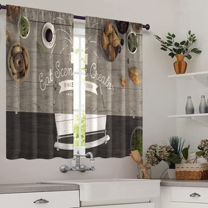Bindi 2pcs 3d <strong>Kitchen</strong> Short <strong>Curtain</strong> Gourmet Pattern Waterproof and Oil Proof Blackout <strong>Curtain</strong> <strong>for</strong> <strong>Kitchen</strong> Window - Product Image 2