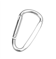 Mousqueton plat en alliage d'aluminium gravé OEM en forme de D, porte-clés promotionnel, crochet de hamac, accessoires de sac