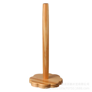 Wooden Tissue Holder Fan Shaped Base Non Slip <b>Kitchen</b> <b>Paper</b> Roll Stand Natural Wood Color Scandinavian Design - Product Image 5