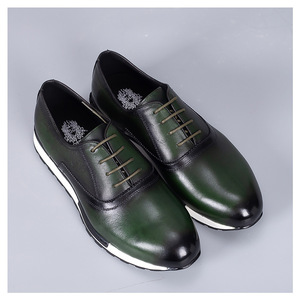 Men's Genuine Leather Oxfords Pointed Toe <b>Height</b> <b>Increasing</b> Office Career Dress <b>Shoes</b> Solid Color Rubber Outsole - Product Image 2