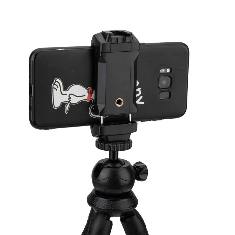Cell Phone Holder Adapter Clamp Smartphone Holder Clip Mount Tripod Smartphone Mount with Cold Shoe