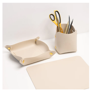 Organisateur de <span class=keywords><strong>bureau</strong></span> en <span class=keywords><strong>cuir</strong></span> PU YY, panier de rangement pour fournitures de <span class=keywords><strong>bureau</strong></span>, plateau en <span class=keywords><strong>cuir</strong></span>, tapis de souris - Product Image 1