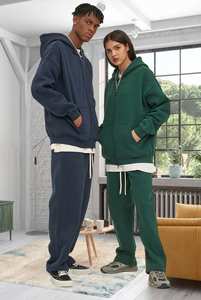 Streetwear Quality <b>Thick</b> <b>Fleece</b> Cotton Heavy Zip up Oversized Hoodie Custom Logo OEM Wholesale Zipper Hoodies - Product Image 6