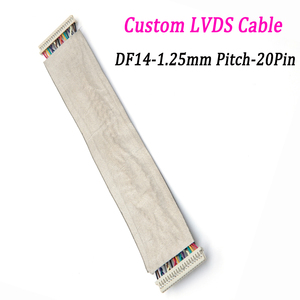 Kabel OEM DF14 LVDS 20Pin 1.25mm Pitch Konektor Tembaga Berlapis Timah untuk Layar Kontrol Pusat Mobil Modul LCD Notebook - Product Image 1