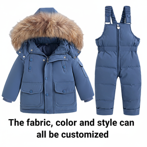 Vêtements d'hiver pour bébés, résistants au froid, ensemble deux pièces pour garçons, combinaison pour enfants de 2 à 8 ans, combinaison pour filles, OEM Trade - Product Image 1