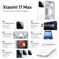 Smartphone 17 Max 5G avec batterie 8000 mAh, 1 To, 16 Go, Snapdragon 8 Elite Gen5, appareil photo Leica 200 MP, écran 6,9 pouces 2K 120 Hz