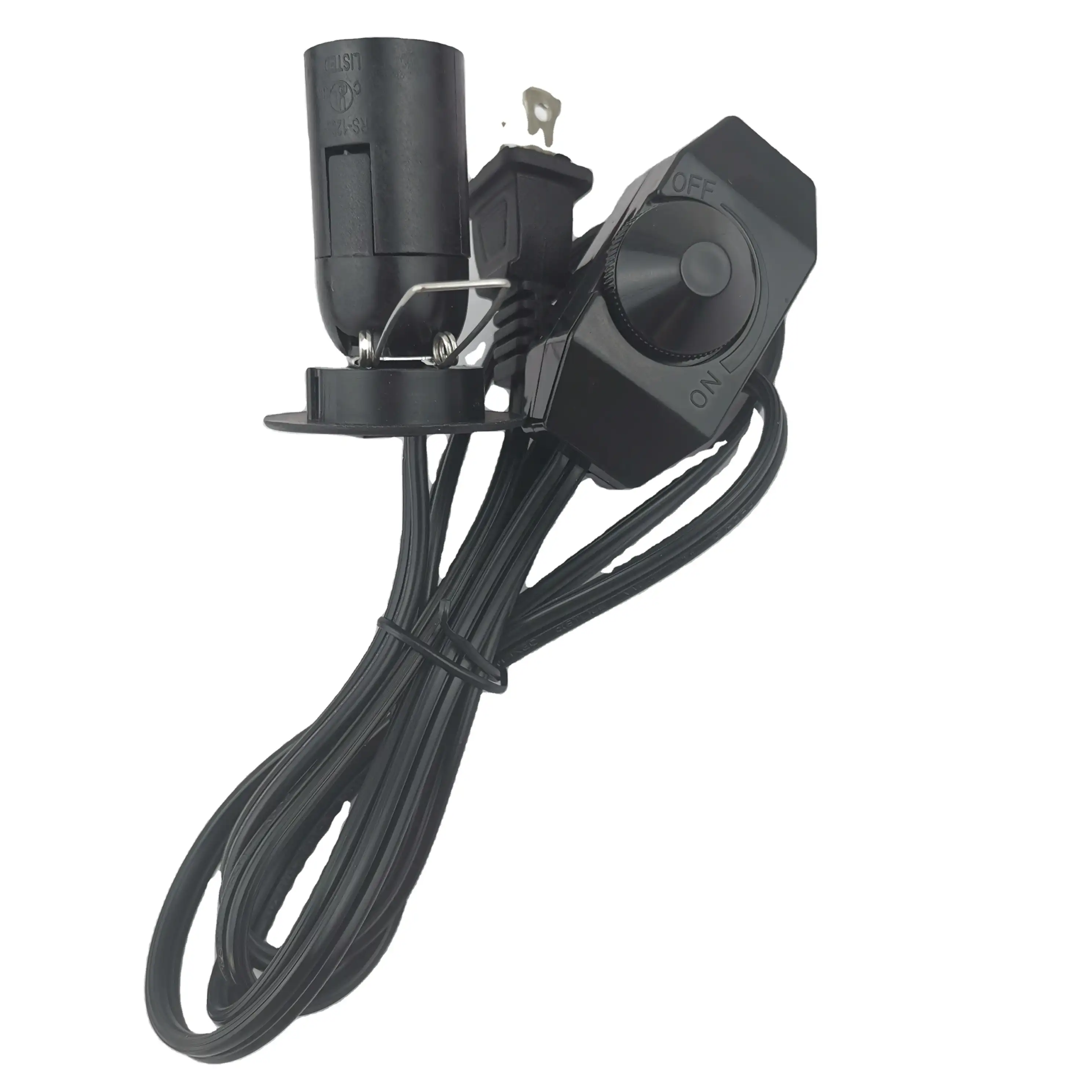 Kabel Listrik Nema 1-15P Amerika Serikat 2 Wire dengan Switch Dimmer E12 Soket Lampu Garam Lampu Kabel