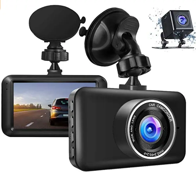 3Inch Amazon hot sale dual 1080P CAR dvr recorder black box cam backup 720P lens resolution dash camera