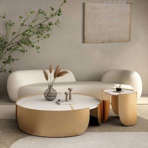 Ensemble table basse moderne et minimaliste italienne table d'appoint en fer métallique pour mère et enfant pour la maison table à thé de salon - Product Image 2