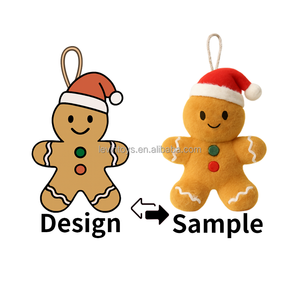 个性化毛绒定制圣诞姜饼人毛绒玩具装饰品节日礼品促销软挂装饰 - Product Image 1