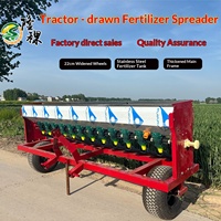 Esparcidor de Fertilizante de Acero Inoxidable Remolcado por Tractor de Cuatro Ruedas, Diseño Reforzado, Modelo Agrícola de Alta Gama, Garantía de 4 Años