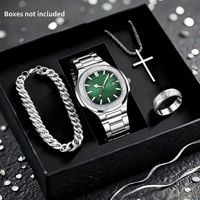 Nouvelle Collection 2025 : Ensemble Montre et Bracelet en Acier pour Homme – Style Affaires Tendance, Bijoux Croisés, Verre Alliage 20mm, Quartz, Acier Inoxydable