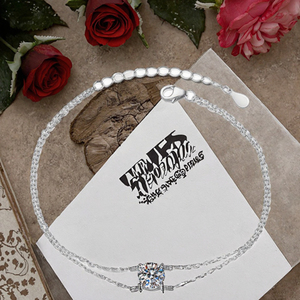 Bracelet chaîne de luxe pour femme en argent sterling S925 avec moissanite ronde à quatre branches – Bracelets et joncs - Product Image 2