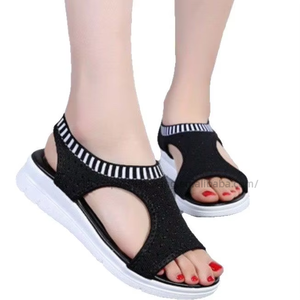 Sandalias de cuña transpirables de verano para mujer, con suela gruesa, cómodas para la playa - Product Image 5