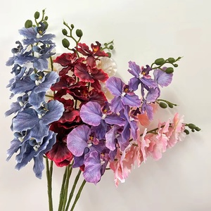 Nuevo diseño de gama alta 3D 9 cabezas Phalaenopsis seda Artificial púrpura Rosa Flor de ocid para la decoración del hogar de la boda - Product Image 1