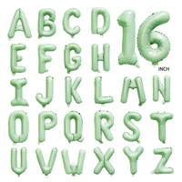 Ballons en plastique numérotés de 16 pouces, alphabet 3D A-Z, impression par transfert thermique 1 couleur, pour la décoration de fêtes de Noël, usage adulte
