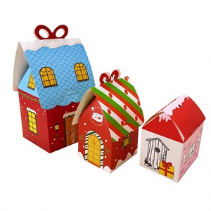 Caja de Regalo Plegable de Papel con Diseño Personalizado, Forma de Casa, Decoración Navideña para Fiestas, Caja de Embalaje para Regalos - Product Image 1