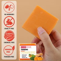 Sabun Batang Kunyit Pemutih Kulit Alami Organik 100g, Pembersih Mendalam, Perawatan Kulit Anti Jerawat, Buatan Tangan, Sabun Mandi Wajah OEM