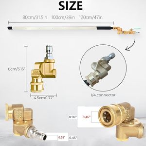 新しい 24-47 インチラジエータークリーニングワンドツール 4500 Psi スリムファンスプレーノズルブラシクイックカプラー自動車用コンデンサーステンレス鋼 - Product Image 6