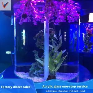 Acryl <span class=keywords><strong>aquarium</strong></span>, ornamentale visvijver, groot cilindrisch ecologisch design, geschikt voor hotels - Product Image 3
