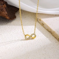 Collier avec pendentif infini en zircon étincelant, numéro significatif, pour occasions décontractées, bijoux tendance polyvalents, TGXL14693