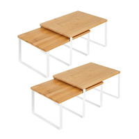 Armoire de cuisine extensible pot d'assaisonnement organisateur de bouteilles 4 Pack bambou empilable épices étagère pour garde-manger magasin