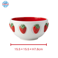 OEM ODM Nieuwe Creatieve 3D Aardbei Handgeschilderde Keramische Saladeschaal Op Maat Geëmbosseerde Citroen 650ml Keramische Fruitschaal voor Tafelgerei