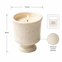 YBH Decoración para el Hogar Personalizada, Recipiente de Cerámica para Velas de 150 ml, Ecológico, Venta al por Mayor, Envase Vacío, Recipiente Tipo Cáliz con Diseño Moteado
