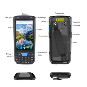 Factory Price Rugged Android 9.0 Handheld 1d 2d Qr Barcode Scanner Mobile Terminal Pda With Ce Rohs Ccc Certificate