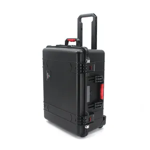 PP Material Large Size Customized Foam Interior Hard Plastic Flight Tool And Equipment Carry Case With Trolley And Wheels