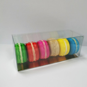 Tùy Chỉnh Nhà Máy Cung Cấp Cấp Thực Phẩm Rõ Ràng Nhựa <span class=keywords><strong>PVC</strong></span> Pet Hai-Mảnh Hình Chữ Nhật Vinyl Hộp Cho Macarons Cookie Mousse Đồ Ăn Nhẹ - Product Image 2