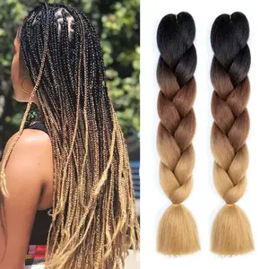 Wholesale ombre color Jumbo braid Braiding Hair Three Tone Colorful for African
