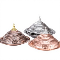 Plateau à gâteau profond rétro de luxe léger, avec couvercle en forme de goutte d'eau poli, pour fruits, export transfrontalier Afrique Moyen-Orient