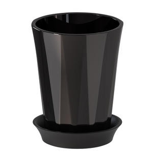 Maceta de plástico elegante F191L con platillo Patrón triangular de alto brillo para hoteles y bodas - Product Image 1