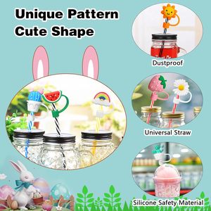 จุกปิดหลอดดูดน้ำซิลิโคน PVC ลายสตรอว์เบอร์รี แตงโม แมว เลมอน หลายแบบ ป้องกันฝุ่น ขนาด 6-8 มม. - Product Image 2