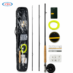 <span class=keywords><strong>Canne</strong></span> à pêche en verre durable CTO OEM 2,4 m Combo XT5415 avec moulinet, poignée EVA et pack d'accessoires de pêche à la <span class=keywords><strong>mouche</strong></span> <span class=keywords><strong>pour</strong></span> débutant - Product Image 1