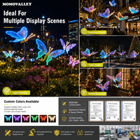 Lampes à LED géantes en forme d'ailes de papillon, motif lumineux mobile, blanc chaud, étanches, éclairage décoratif pour l'affichage extérieur de Noël