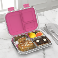 Boîte à lunch Aohea pour la sécurité alimentaire, en acier inoxydable 304, boîte à repas isolée, boîte bento à 3 compartiments