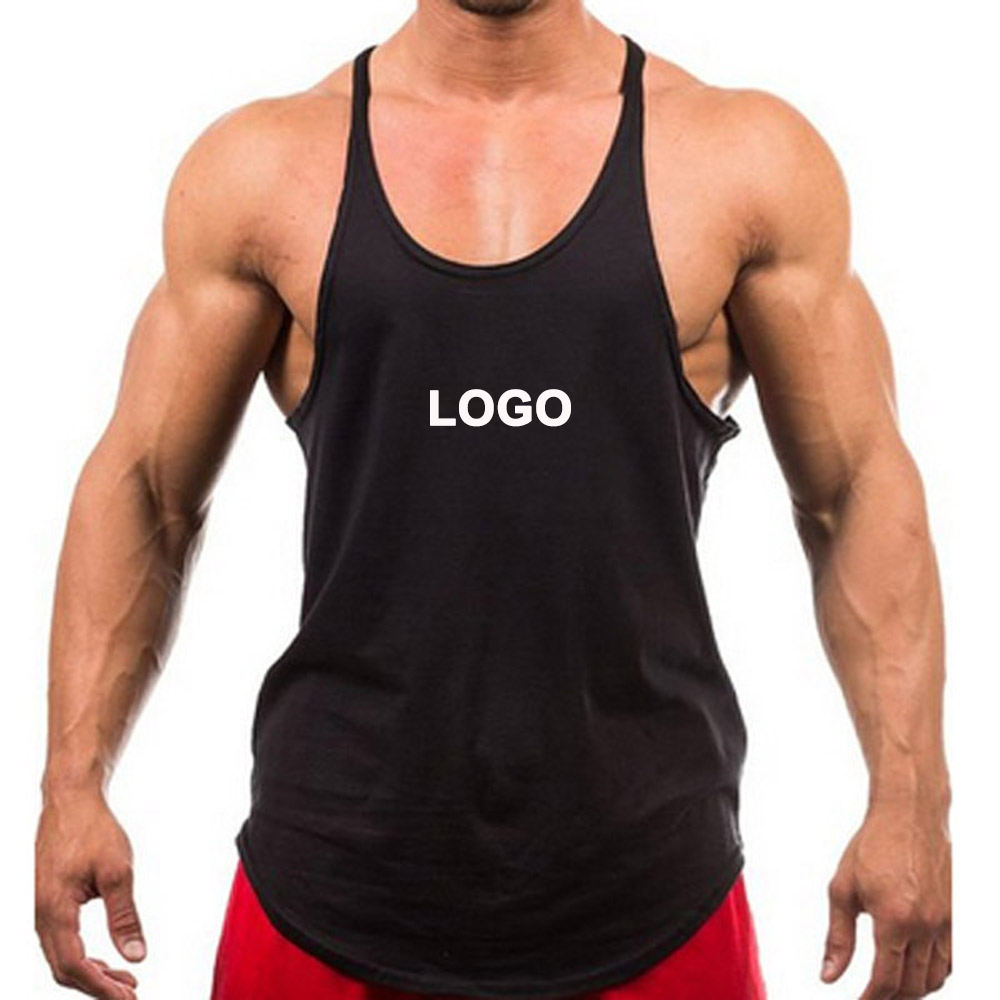 Benutzer definierte Großhandel Fitness Sport Workout Gym Kleidung Tank Top Bodybuilding Stringer Weste Benutzer definierte Baumwolle Gym Herren Running Singlet