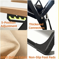 Chaise de camping en Oxford 600D, fabrication directe usine OEM/ODM, tube épaissi de 25 mm, charge 150 kg, avec coussin pour camping, pêche et jardin en extérieur