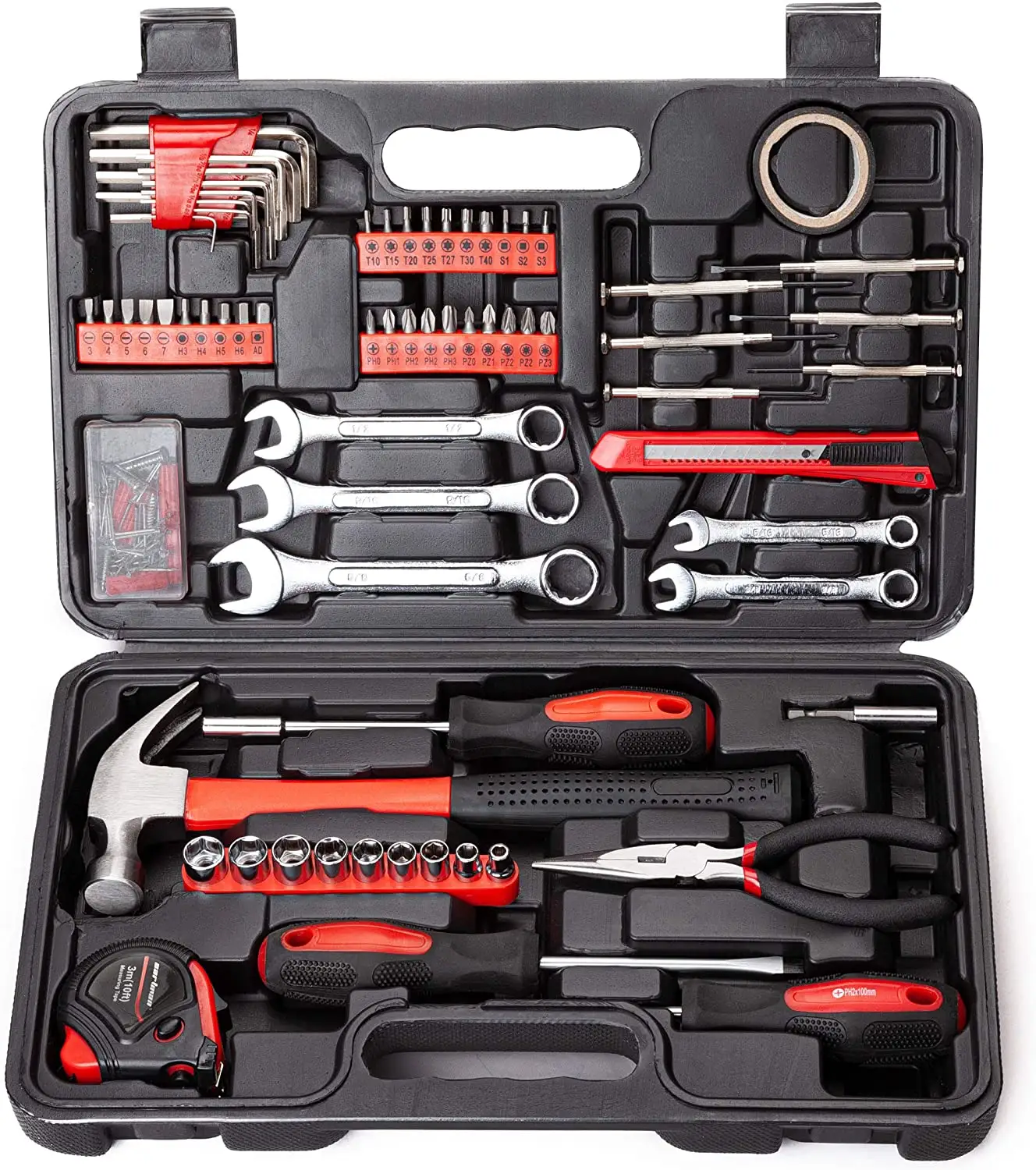 Fabriek Koop Plastic Carry Gereedschapskist Gereedschap Sets 148 Pcs Huishoudelijke Hardware Tool Set Dopsleutel Sets