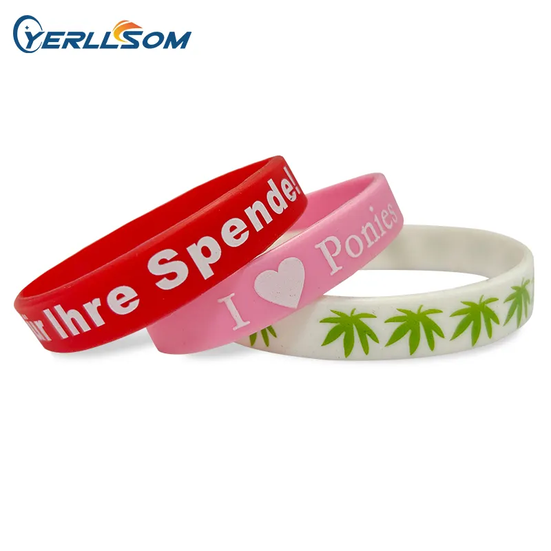 Créez vos propres bracelets en silicone bon marché personnalisés Bracelets en caoutchouc Bracelets porte-bonheur classiques Drapeaux Bracelets de sport en silicone Yerllsom