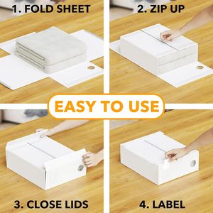 Caja de Almacenamiento de Tela Plegable y Portátil para Sábanas y Edredones, Tela No Tejida, Capacidad de 20-35L, Diseño Moderno - Product Image 3