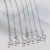 S925 chaîne en argent Sterling croix/vague d'eau/boîte/serpent/graine/chopin/gypsophile lien placage de rhodium italie bijoux pour collier bricolage