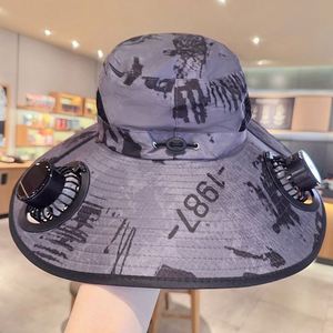 Wholesale Solar <b>Fan</b> Hat Summer Outdoor Hiking Fishing UV Protection Sun Shading Super Large Brim Fisherman Hat - Product Image 1
