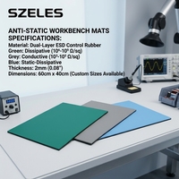 Tapis de table antistatique en caoutchouc ESD pour salle blanche, 1,2 m x 10 m, feuille dissipatrice d'électricité statique