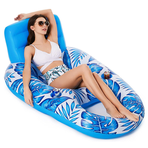 Pool Floatie Lounger Floats Raft Floating Chair Water Floatie Adult Inflatable Pool Float with Cup Holders - Product Image 1